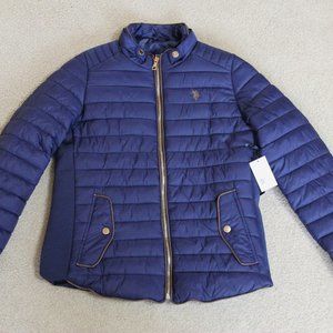 U.S. Polo Assn Navy Blue Puffer Coat Junior Medium